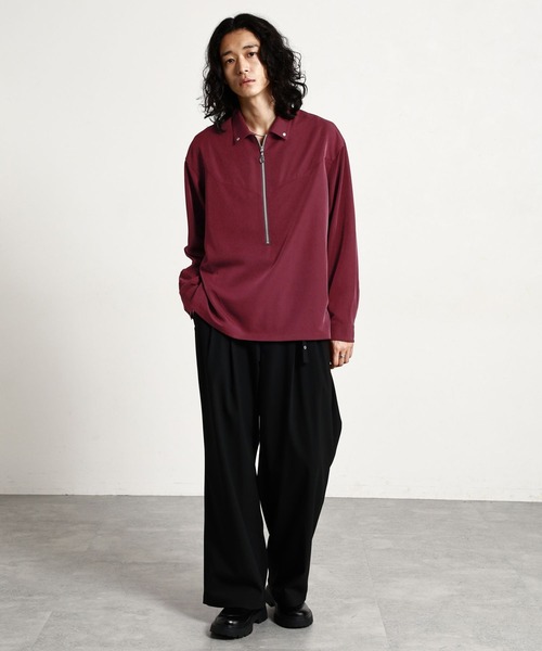 RAGEBLUE（レイジブルー）の「【LUXURY＋EASY】＜イージーケア＞WESTERN HALF ZIP SHIRTS/ラグイージーウエスタンハーフジップシャツLS（シャツ/ブラウス・メンズ・グレー/ワインレッド/ブラック・MEDIUM/LARGE）」の5枚目の写真