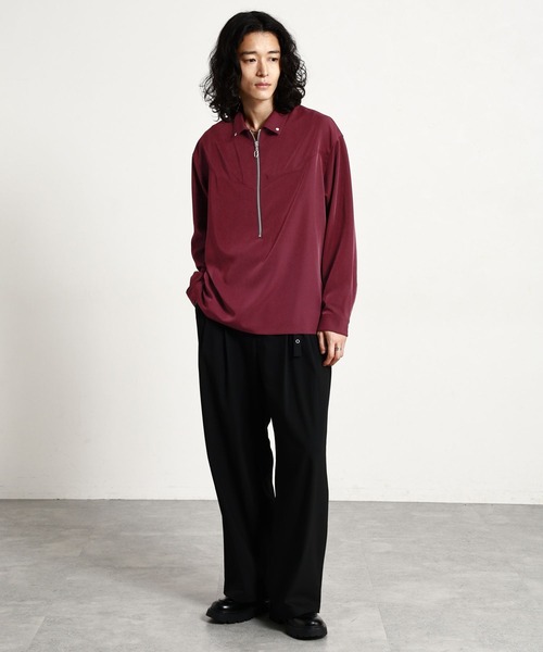 RAGEBLUE（レイジブルー）の「【LUXURY＋EASY】＜イージーケア＞WESTERN HALF ZIP SHIRTS/ラグイージーウエスタンハーフジップシャツLS（シャツ/ブラウス・メンズ・グレー/ワインレッド/ブラック・MEDIUM/LARGE）」の6枚目の写真