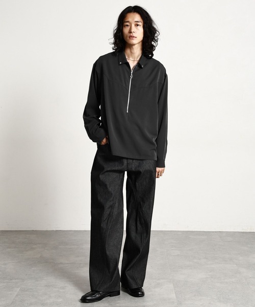 RAGEBLUE（レイジブルー）の「【LUXURY＋EASY】＜イージーケア＞WESTERN HALF ZIP SHIRTS/ラグイージーウエスタンハーフジップシャツLS（シャツ/ブラウス・メンズ・グレー/ワインレッド/ブラック・MEDIUM/LARGE）」の9枚目の写真