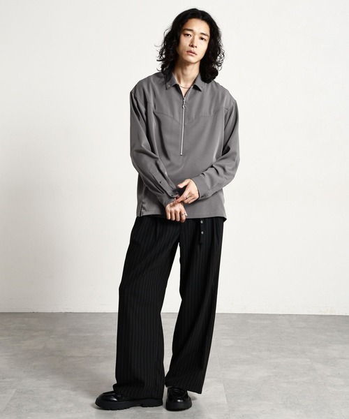 RAGEBLUE（レイジブルー）の「【LUXURY＋EASY】＜イージーケア＞WESTERN HALF ZIP SHIRTS/ラグイージーウエスタンハーフジップシャツLS（シャツ/ブラウス・メンズ・グレー/ワインレッド/ブラック・MEDIUM/LARGE）」の17枚目の写真