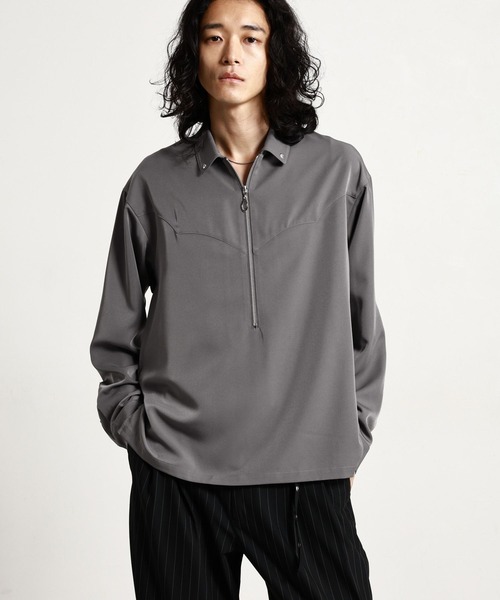 RAGEBLUE（レイジブルー）の「【LUXURY＋EASY】＜イージーケア＞WESTERN HALF ZIP SHIRTS/ラグイージーウエスタンハーフジップシャツLS（シャツ/ブラウス・メンズ・グレー/ワインレッド/ブラック・MEDIUM/LARGE）」の19枚目の写真