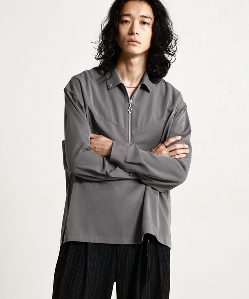 RAGEBLUE（レイジブルー）の「【LUXURY＋EASY】＜イージーケア＞WESTERN HALF ZIP SHIRTS/ラグイージーウエスタンハーフジップシャツLS（シャツ/ブラウス・メンズ・グレー/ワインレッド/ブラック・MEDIUM/LARGE）」の20枚目の写真