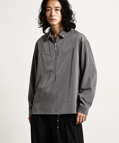RAGEBLUE（レイジブルー）の「【LUXURY＋EASY】＜イージーケア＞WESTERN HALF ZIP SHIRTS/ラグイージーウエスタンハーフジップシャツLS（シャツ/ブラウス・メンズ・グレー/ワインレッド/ブラック・MEDIUM/LARGE）」の21枚目の写真