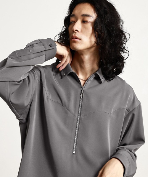 RAGEBLUE（レイジブルー）の「【LUXURY＋EASY】＜イージーケア＞WESTERN HALF ZIP SHIRTS/ラグイージーウエスタンハーフジップシャツLS（シャツ/ブラウス・メンズ・グレー/ワインレッド/ブラック・MEDIUM/LARGE）」の22枚目の写真