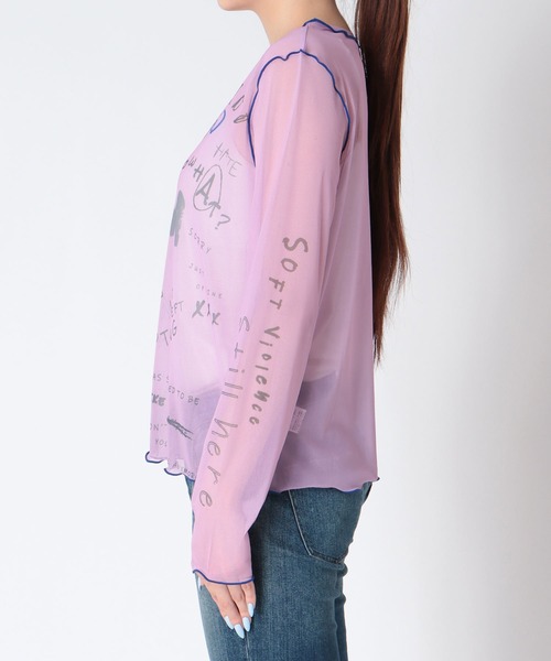 Cepica（セピカ）の「落書き風プリントシアートップス（Tシャツ/カットソー・レディース・イエロー/ネイビー/ピンク・FREE）」の10枚目の写真
