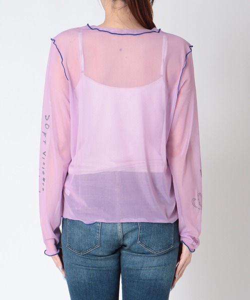 Cepica（セピカ）の「落書き風プリントシアートップス（Tシャツ/カットソー・レディース・イエロー/ネイビー/ピンク・FREE）」の11枚目の写真