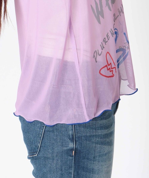Cepica（セピカ）の「落書き風プリントシアートップス（Tシャツ/カットソー・レディース・イエロー/ネイビー/ピンク・FREE）」の14枚目の写真