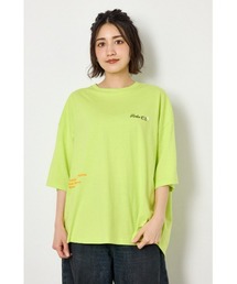 フラワースクリプトロゴ5分袖Tシャツ