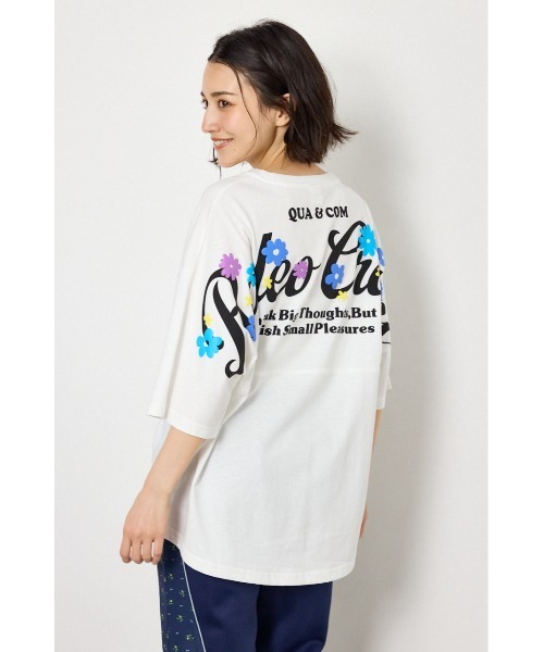 RODEO CROWNS WIDE BOWL(ロデオクラウンズワイドボウル)の「フラワースクリプトロゴ5分袖Tシャツ(Tシャツ/カットソー・レディース・オフホワイト/ライム/ブラック/ライトピンク・FREE)」の15枚目の写真