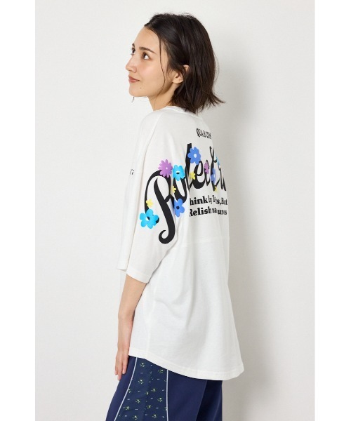 RODEO CROWNS WIDE BOWL(ロデオクラウンズワイドボウル)の「フラワースクリプトロゴ5分袖Tシャツ(Tシャツ/カットソー・レディース・オフホワイト/ライム/ブラック/ライトピンク・FREE)」の16枚目の写真