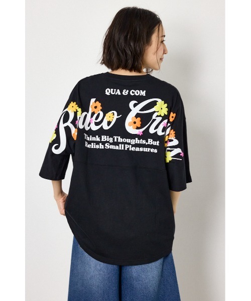 RODEO CROWNS WIDE BOWL(ロデオクラウンズワイドボウル)の「フラワースクリプトロゴ5分袖Tシャツ(Tシャツ/カットソー・レディース・オフホワイト/ライム/ブラック/ライトピンク・FREE)」の20枚目の写真