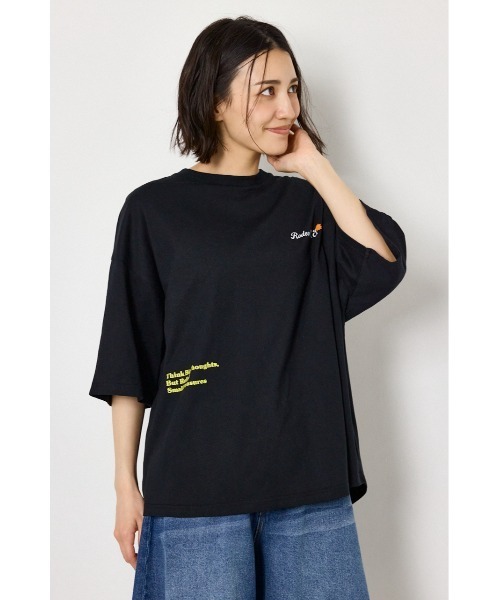 RODEO CROWNS WIDE BOWL(ロデオクラウンズワイドボウル)の「フラワースクリプトロゴ5分袖Tシャツ(Tシャツ/カットソー・レディース・オフホワイト/ライム/ブラック/ライトピンク・FREE)」の22枚目の写真