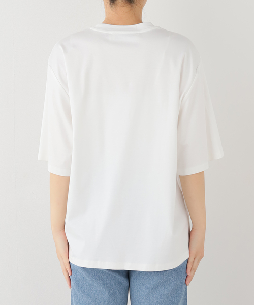 journal standard L'essage(ジャーナルスタンダードレサージュ)の「ROHE/ローエ Oversized cotton silk t-shirt Tシャツ(Tシャツ/カットソー・レディース・ホワイト・36)」の3枚目の写真