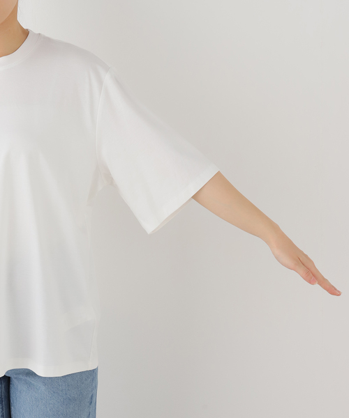 journal standard L'essage(ジャーナルスタンダードレサージュ)の「ROHE/ローエ Oversized cotton silk t-shirt Tシャツ(Tシャツ/カットソー・レディース・ホワイト・36)」の4枚目の写真