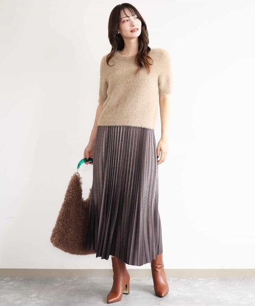 MK MICHEL KLEIN（エムケーミッシェルクラン）の「[洗える]グラデーションデザインニットプリーツスカート（スカート・レディース・ブラウン系/グレー系/ブルーグレー・38）」の22枚目の写真