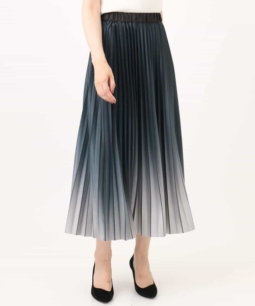 MK MICHEL KLEIN（エムケーミッシェルクラン）の「[洗える]グラデーションデザインニットプリーツスカート（スカート・レディース・ブラウン系/グレー系/ブルーグレー・38）」の8枚目の写真