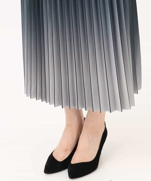 MK MICHEL KLEIN（エムケーミッシェルクラン）の「[洗える]グラデーションデザインニットプリーツスカート（スカート・レディース・ブラウン系/グレー系/ブルーグレー・38）」の12枚目の写真