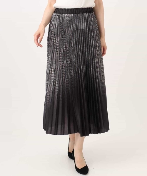 MK MICHEL KLEIN（エムケーミッシェルクラン）の「[洗える]グラデーションデザインニットプリーツスカート（スカート・レディース・ブラウン系/グレー系/ブルーグレー・38）」の4枚目の写真