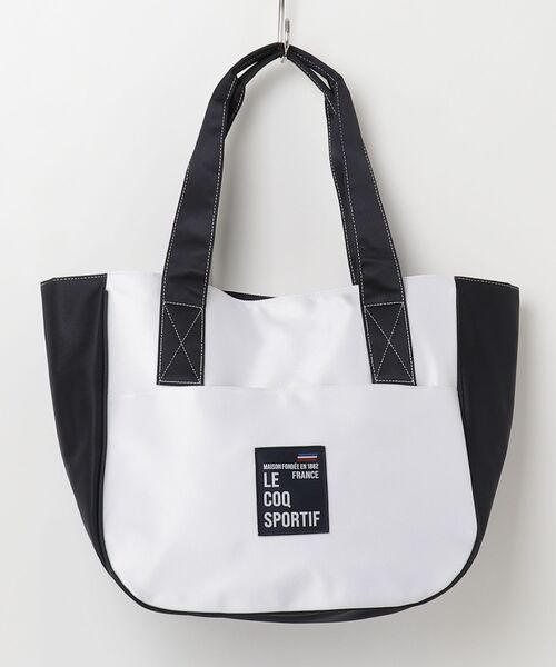 le coq sportif GOLF（ルコックスポルティフゴルフ）の「ルコックゴルフ　2WAYユニセックストートバッグ（トートバッグ・メンズ・杢グレー/ブラック/イエロー系その他2/ホワイト×ネイビー/ピンク・FREE）」の2枚目の写真