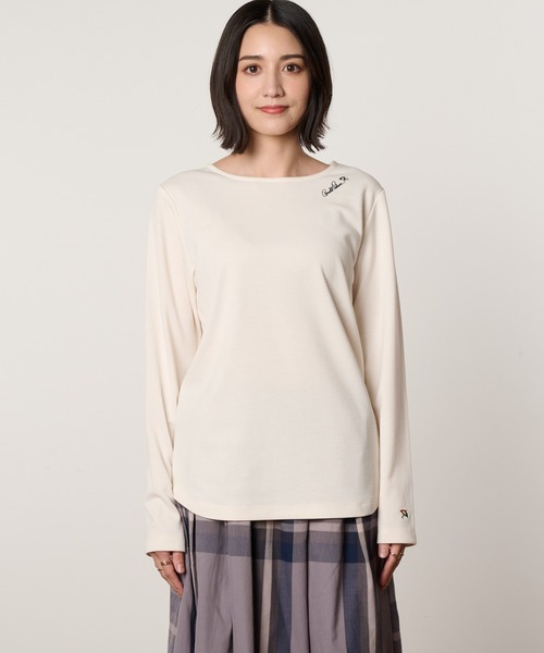Arnold Palmer(アーノルドパーマー)の「パーマー ワンポイント ロングスリーブ Tシャツ(Tシャツ/カットソー・レディース・アイボリー/杢グレー/ダークブラウン/ブラック・S/M/L)」の9枚目の写真