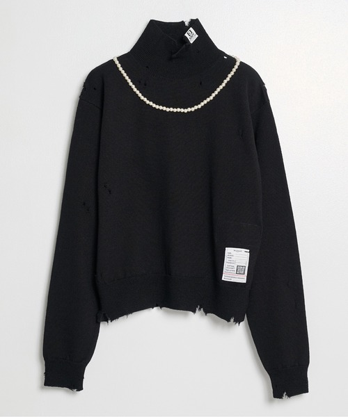 Maison MIHARA YASUHIRO(メゾンミハラヤスヒロ)の「【Maison MIHARA YASUHIRO/メゾンミハラヤスヒロ】Pearl Distressed Knit Sweater/ニットセーター(ニット/セーター・レディース・ブラック/グレー・36)」の3枚目の写真