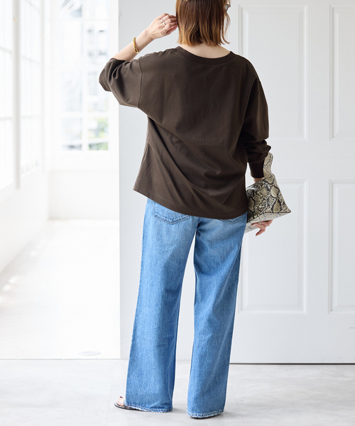 Spick & Span(スピックアンドスパン)の「スキッパーネックタックプルオーバー(Tシャツ/カットソー・レディース・ブラウン/カーキ・FREE)」の10枚目の写真