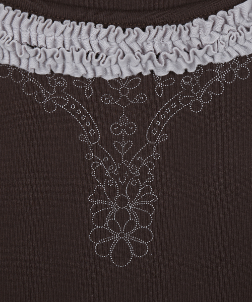 LUVISTRUE（ラヴイズトゥルー）の「RL FRILL SLEEVE TEE(BROWN)（Tシャツ/カットソー・レディース・その他・FREE）」の5枚目の写真