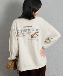 Americana/アメリカーナ] 別注 AMRCN ショート丈フロッキープリントT