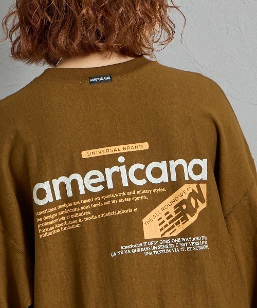 AMERICANA（アメリカーナ）の「[Americana/アメリカーナ] americana バックプリントロンT（Tシャツ/カットソー・レディース・マスタード/オートミール/ネイビー・ONE SIZE）」の3枚目の写真