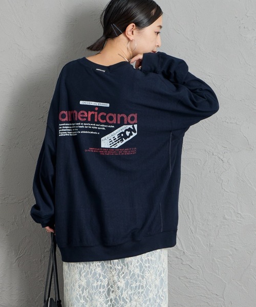 AMERICANA（アメリカーナ）の「[Americana/アメリカーナ] americana バックプリントロンT（Tシャツ/カットソー・レディース・マスタード/オートミール/ネイビー・ONE SIZE）」の5枚目の写真
