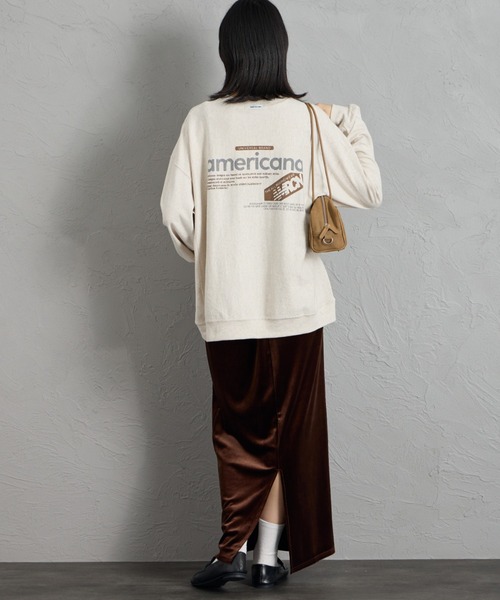 AMERICANA（アメリカーナ）の「[Americana/アメリカーナ] americana バックプリントロンT（Tシャツ/カットソー・レディース・マスタード/オートミール/ネイビー・ONE SIZE）」の20枚目の写真