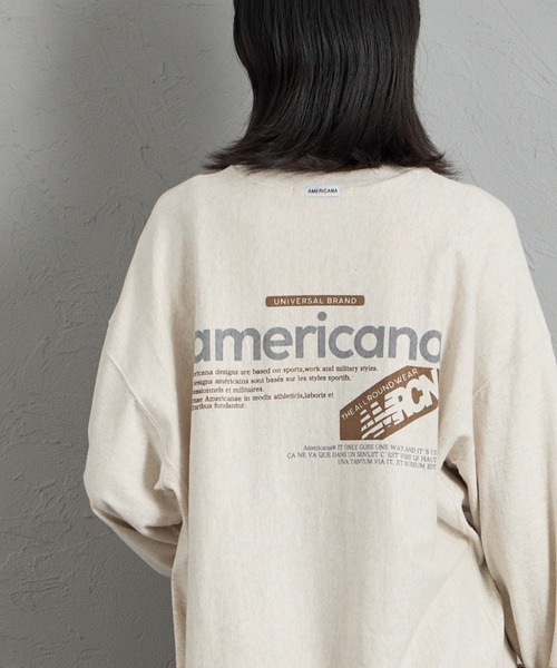 AMERICANA（アメリカーナ）の「[Americana/アメリカーナ] americana バックプリントロンT（Tシャツ/カットソー・レディース・マスタード/オートミール/ネイビー・ONE SIZE）」の22枚目の写真