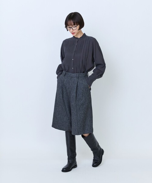 LOISIR(ロワズィール)の「ウール混ツイードハーフパンツ(その他パンツ・レディース・グレー系その他/ネイビー・38/40)」の6枚目の写真