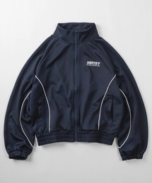 【82】【MATEY】別注 ワンポイント刺繍 配色 ラグラン ショート丈トラックジャケット/ジャージ/ユニセックス/レディース/メンズ