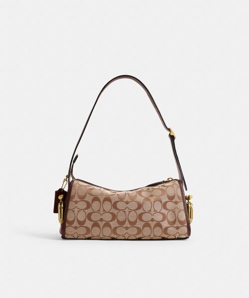 COACH（コーチ）の「ターンロック ハバーサック バッグ 27・シグネチャー ジャカード（ショルダーバッグ・レディース・ブラウン系その他・ONE）」の5枚目の写真