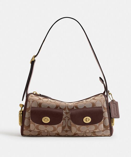 COACH（コーチ）の「ターンロック ハバーサック バッグ 27・シグネチャー ジャカード（ショルダーバッグ・レディース・ブラウン系その他・ONE）」の10枚目の写真