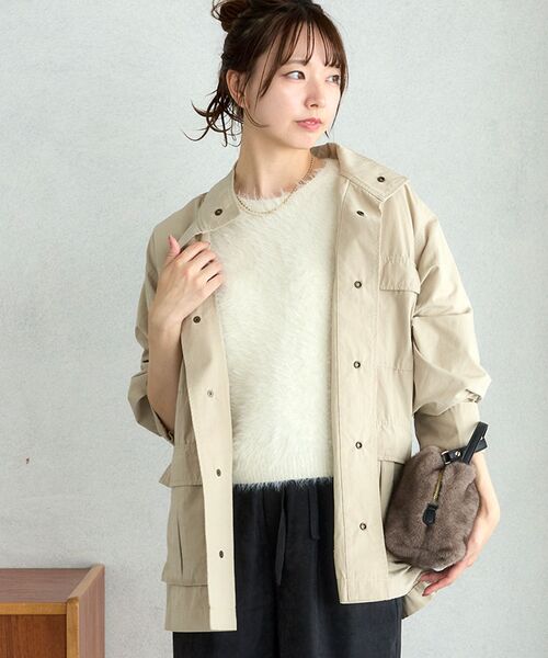 le.coeur blanc(ルクールブラン)の「フェザーヤーンハーフスリーブニット(ニット/セーター・レディース・ベージュ/オフホワイト/ピンク・38)」の8枚目の写真