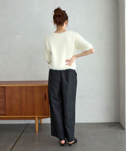 le.coeur blanc(ルクールブラン)の「フェザーヤーンハーフスリーブニット(ニット/セーター・レディース・ベージュ/オフホワイト/ピンク・38)」の11枚目の写真