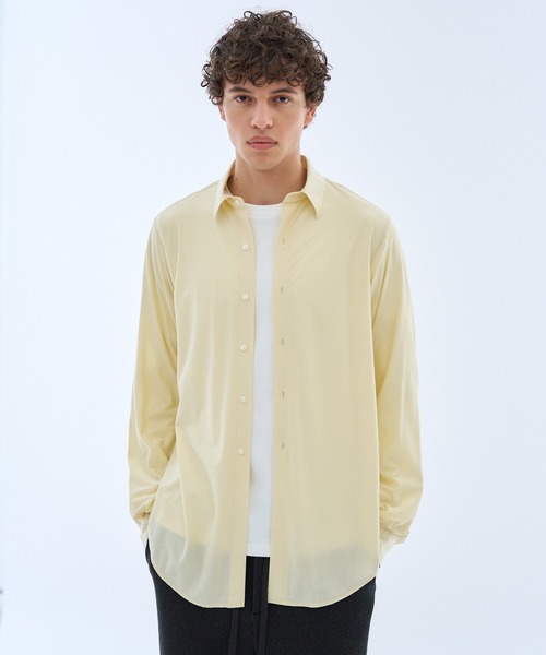 ESTNATION(エストネーション)の「GOOD PEOPLE GOOD STITCHING GOOD PRODUCT for ESTNATION / シルクコットン スーパーハイゲージ ジャージーシャツ(シャツ/ブラウス・メンズ・ライトブルー/カリビアンブルー/アイボリー・MEDIUM/LARGE)」の6枚目の写真
