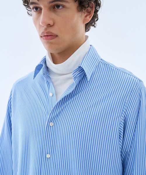 ESTNATION(エストネーション)の「GOOD PEOPLE GOOD STITCHING GOOD PRODUCT for ESTNATION / シルクコットン スーパーハイゲージ ジャージーシャツ(シャツ/ブラウス・メンズ・ライトブルー/カリビアンブルー/アイボリー・MEDIUM/LARGE)」の15枚目の写真