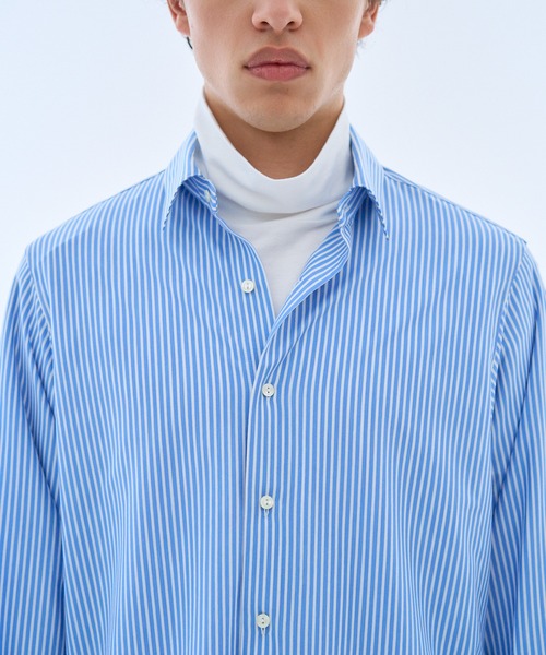 ESTNATION(エストネーション)の「GOOD PEOPLE GOOD STITCHING GOOD PRODUCT for ESTNATION / シルクコットン スーパーハイゲージ ジャージーシャツ(シャツ/ブラウス・メンズ・ライトブルー/カリビアンブルー/アイボリー・MEDIUM/LARGE)」の16枚目の写真