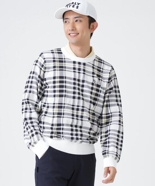 PEARLY GATES(パーリーゲイツ)の「【PEARLY GATES】14Gメッシュクルーネックニットプルオーバー <チェック柄> (MENS)(ニット/セーター・メンズ・ホワイト系その他・MEDIUM/LARGE/XX-LARGE/X-LARGE)」の3枚目の写真