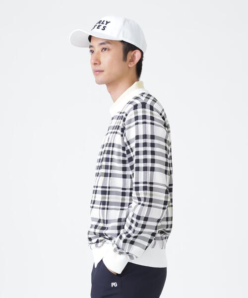 PEARLY GATES(パーリーゲイツ)の「【PEARLY GATES】14Gメッシュクルーネックニットプルオーバー <チェック柄> (MENS)(ニット/セーター・メンズ・ホワイト系その他・MEDIUM/LARGE/XX-LARGE/X-LARGE)」の7枚目の写真