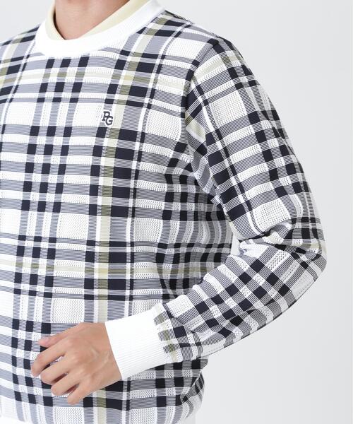 PEARLY GATES(パーリーゲイツ)の「【PEARLY GATES】14Gメッシュクルーネックニットプルオーバー <チェック柄> (MENS)(ニット/セーター・メンズ・ホワイト系その他・MEDIUM/LARGE/XX-LARGE/X-LARGE)」の10枚目の写真