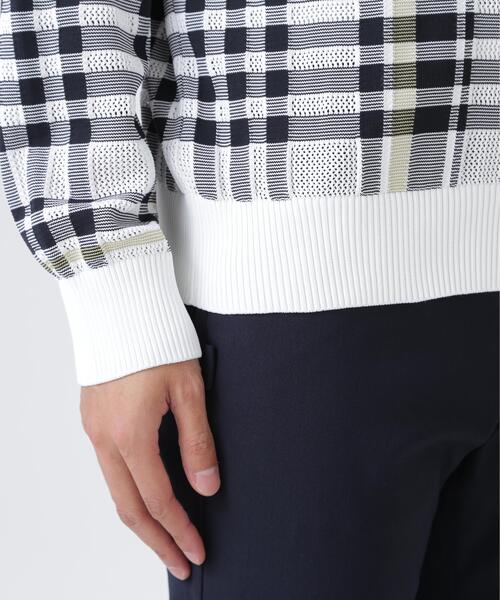 PEARLY GATES(パーリーゲイツ)の「【PEARLY GATES】14Gメッシュクルーネックニットプルオーバー <チェック柄> (MENS)(ニット/セーター・メンズ・ホワイト系その他・MEDIUM/LARGE/XX-LARGE/X-LARGE)」の11枚目の写真