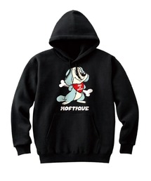 Moftique(モフティック) プルパーカー メンズ スウェット アニマル 犬 ドッグ イラスト ロゴ プリント プルオーバーパーカー フーディー スエット トップス レディース ユニセックス