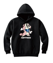 Moftique(モフティック) プルパーカー メンズ スウェット アニマル 犬 ドッグ イラスト ロゴ プリント プルオーバーパーカー フーディー スエット トップス レディース ユニセックス