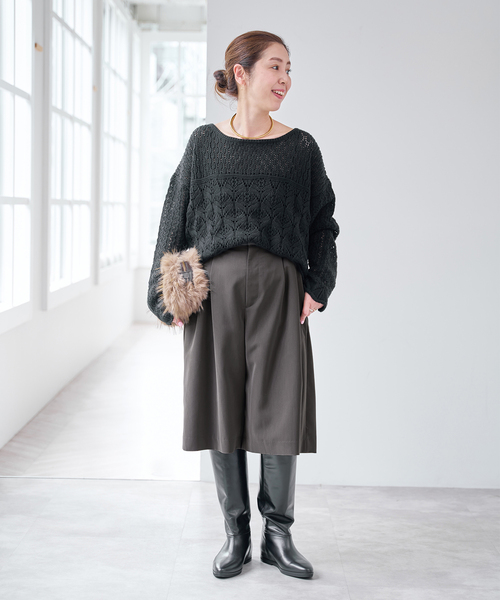 Spick & Span(スピックアンドスパン)の「ツータックキュロットパンツ(その他パンツ・レディース・チャコールグレー/キャメル・36/38)」の3枚目の写真