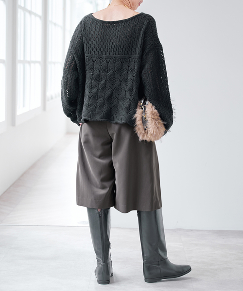 Spick & Span(スピックアンドスパン)の「ツータックキュロットパンツ(その他パンツ・レディース・チャコールグレー/キャメル・36/38)」の9枚目の写真