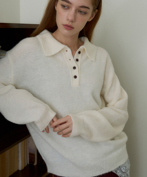HAINT(ヘイント)の「LUME SOFT COLLAR KNIT TOP 2COL_IVORY(ニット/セーター・レディース・アイボリー・FREE)」の3枚目の写真